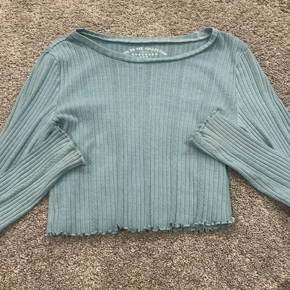 Teal Cropped Long sleeve